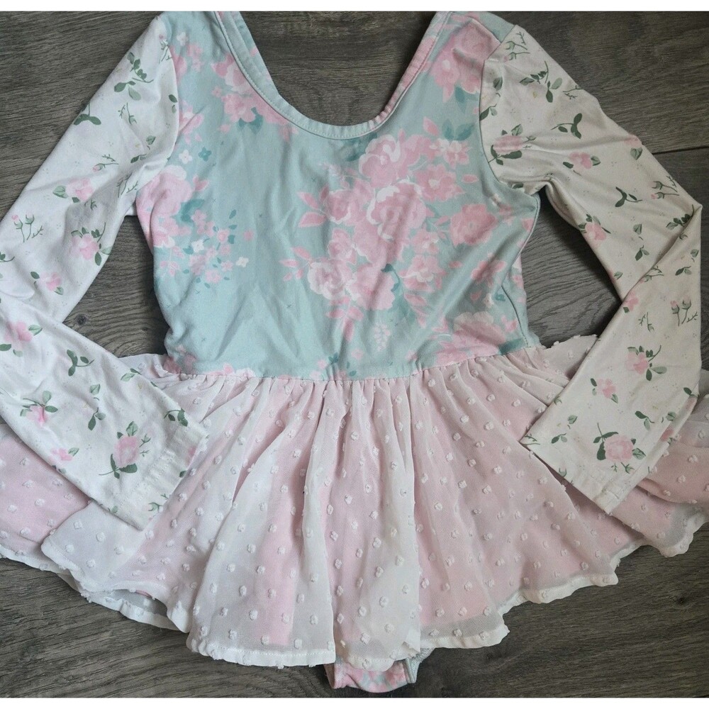 Cheeky Plum 5T Farrah Skirted Leotard Floral Swiss Dot Ballet Dance Cottagecore